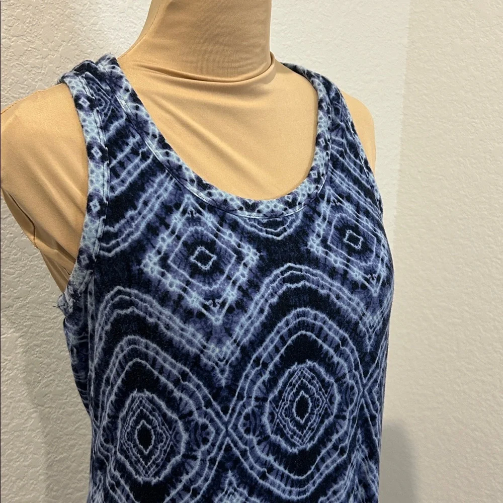 Artisan NY Blue Geometric Maxi Dress Size Medium – Sleeveless Boho Summer Dress - Picture 2 of 5